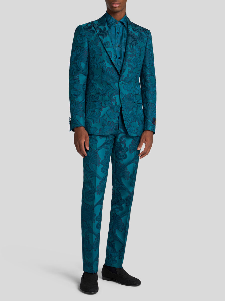FLORAL LEAFY SINGLE-BREASTED BLAZER - 3