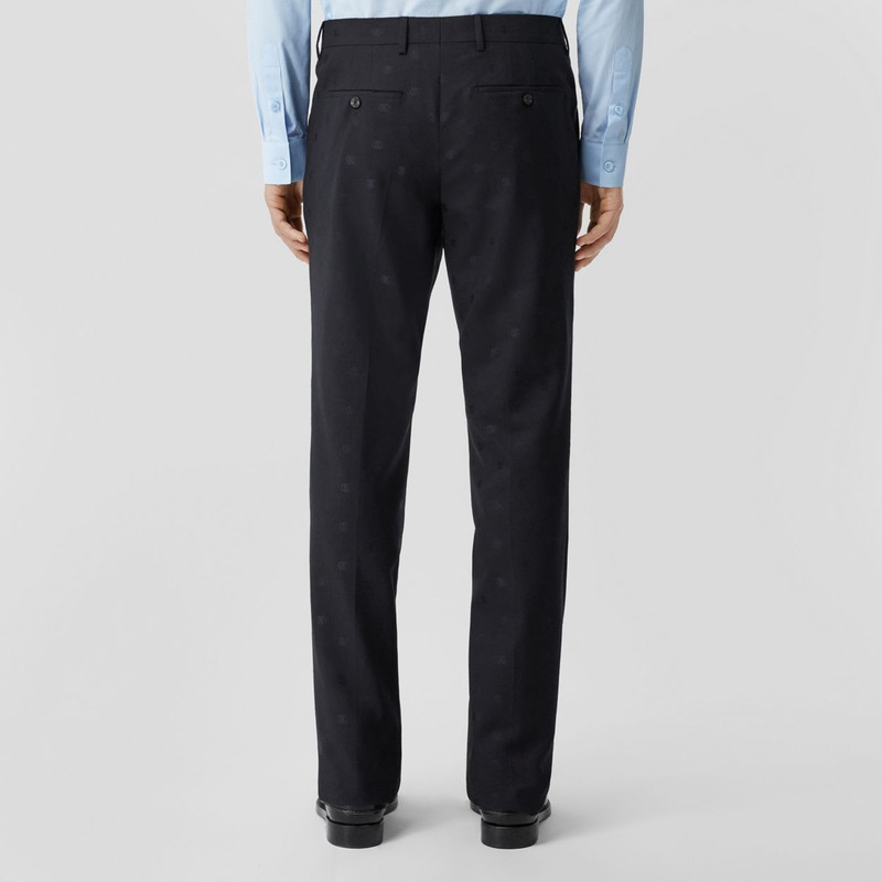 Classic Fit Monogram Wool Tailored Trousers 4