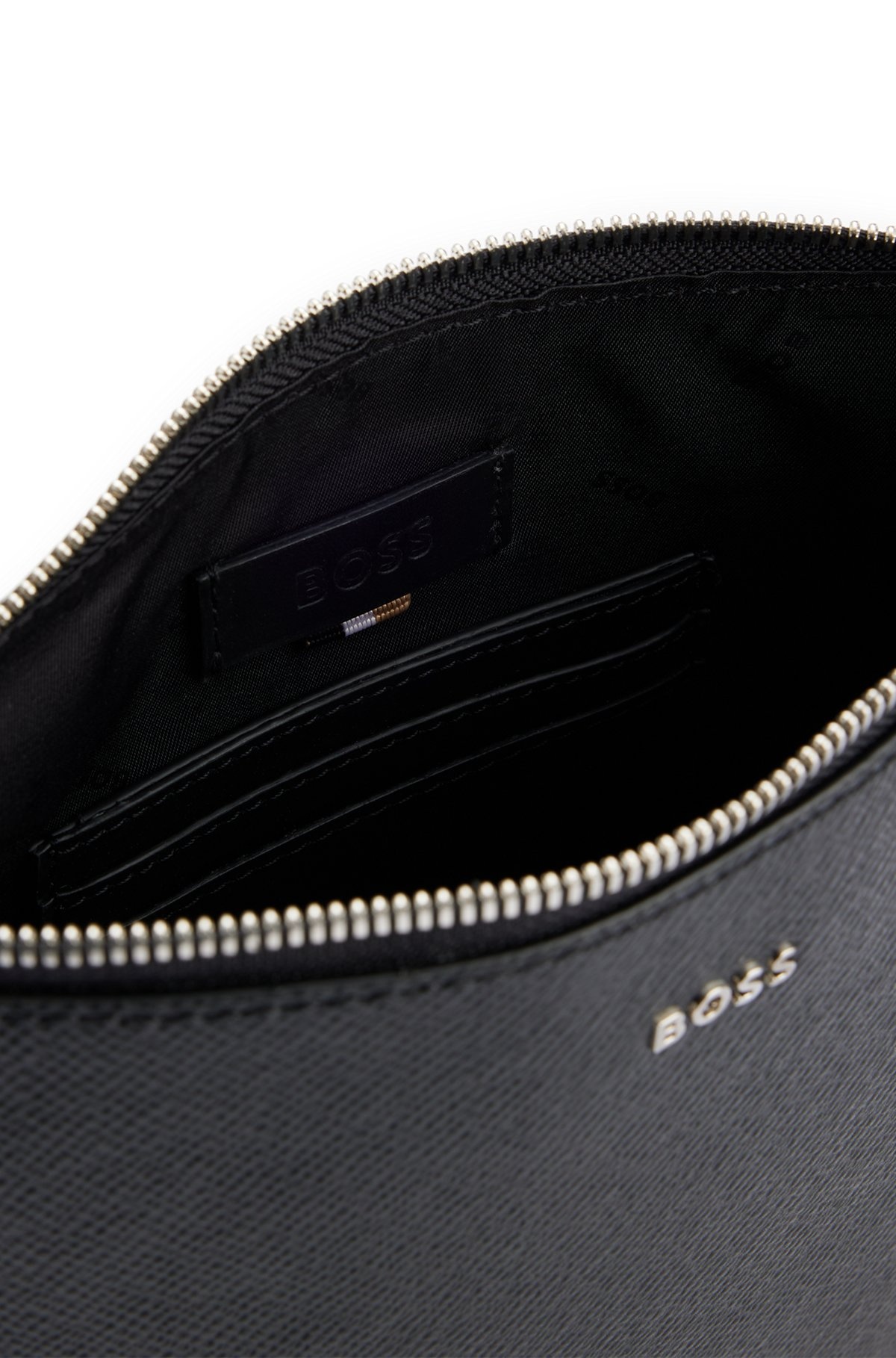STRUCTURED-LEATHER ENVELOPE BAG WITH LOGO LETTERING - 6