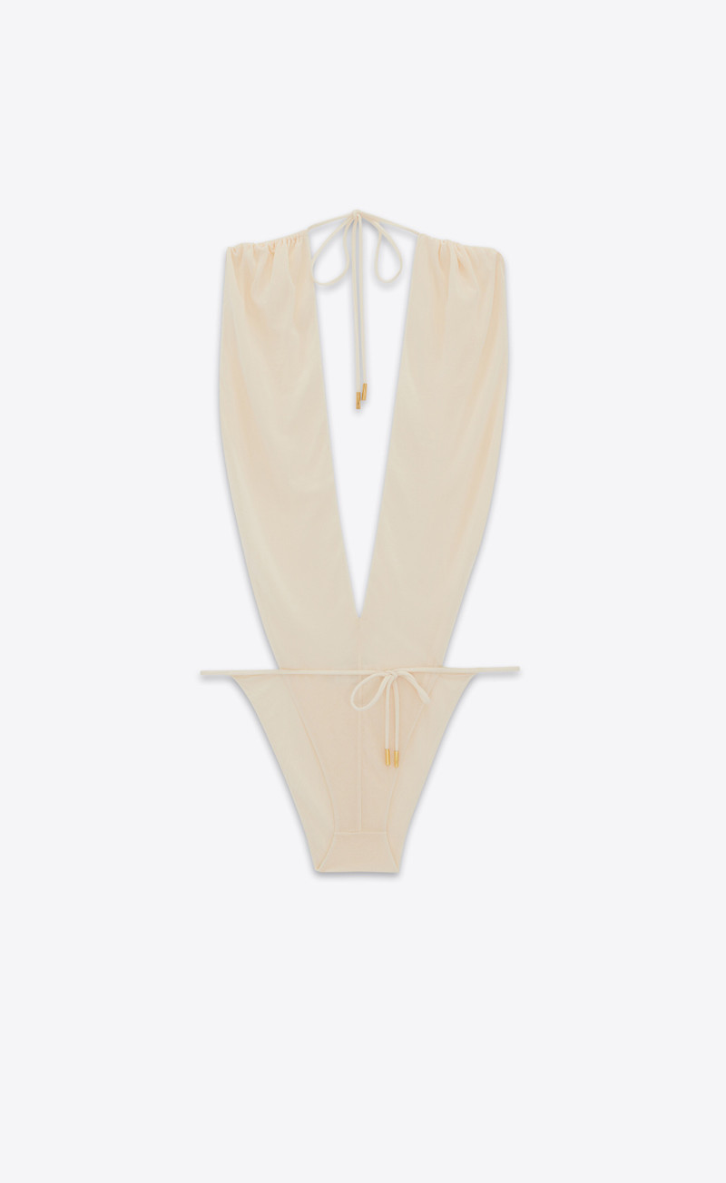 backless v-halter bodysuit - 1