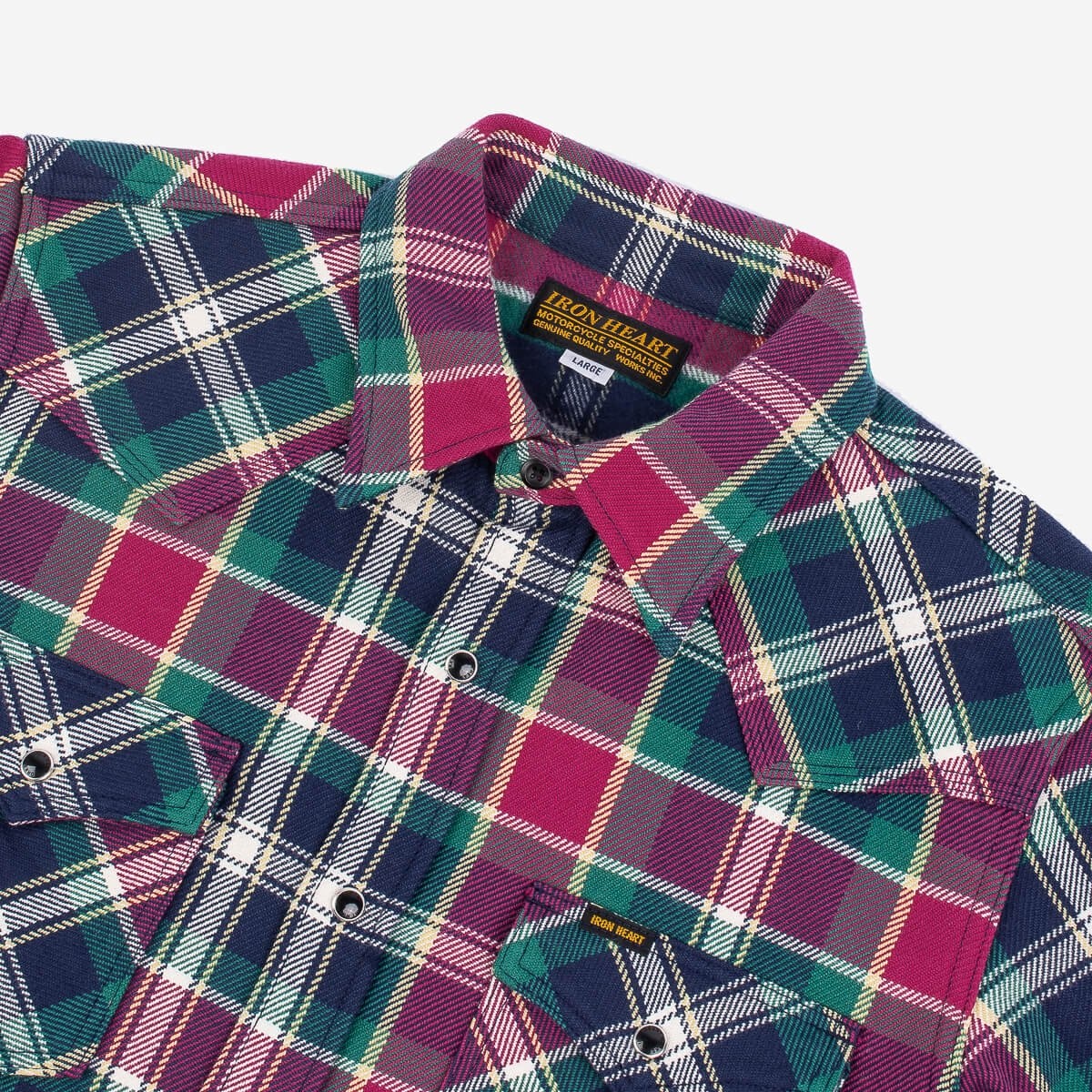 Ultra Heavy Flannel Crazy Check Western Shirt - Navy - 5