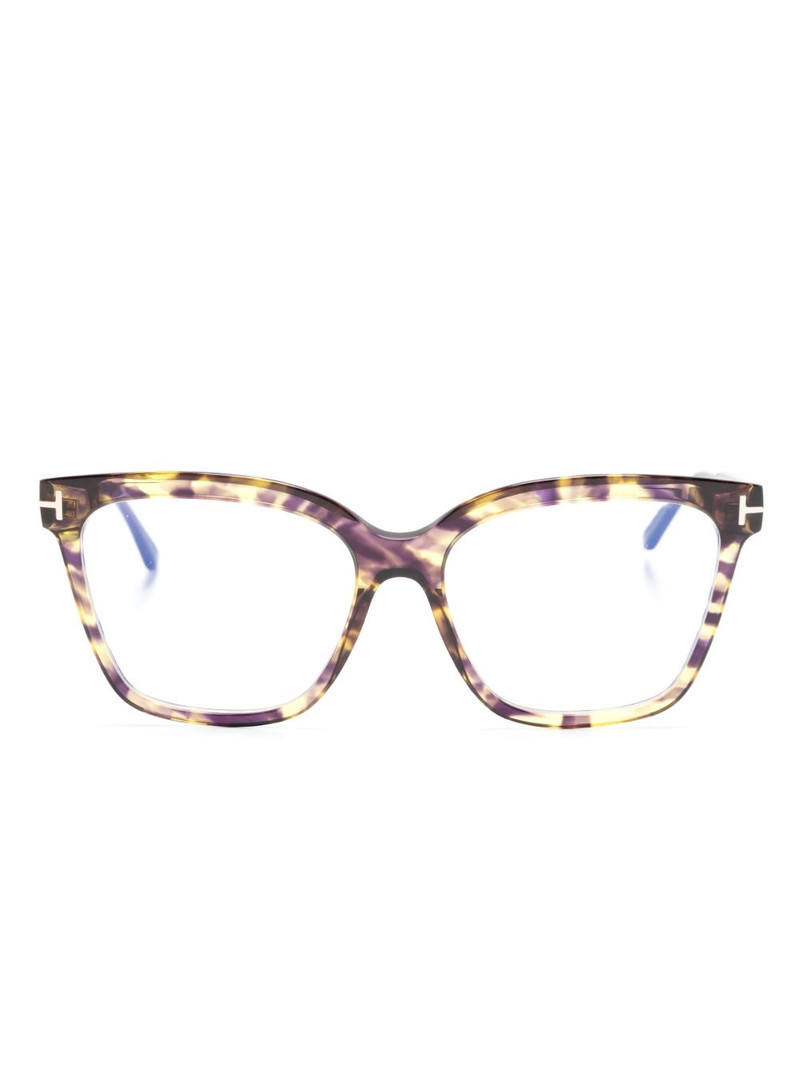 tortoiseshell-effect oversize-frame glasses 1