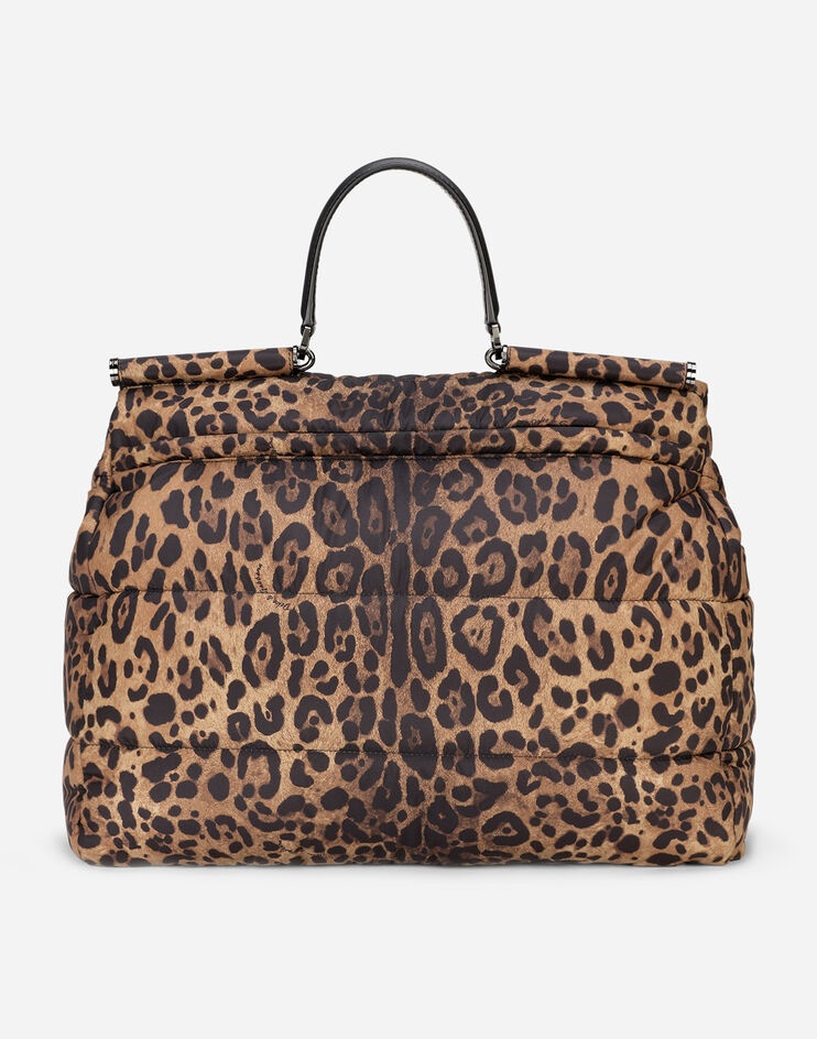 Leopard-print Sicily travel bag in quilted nylon - 4