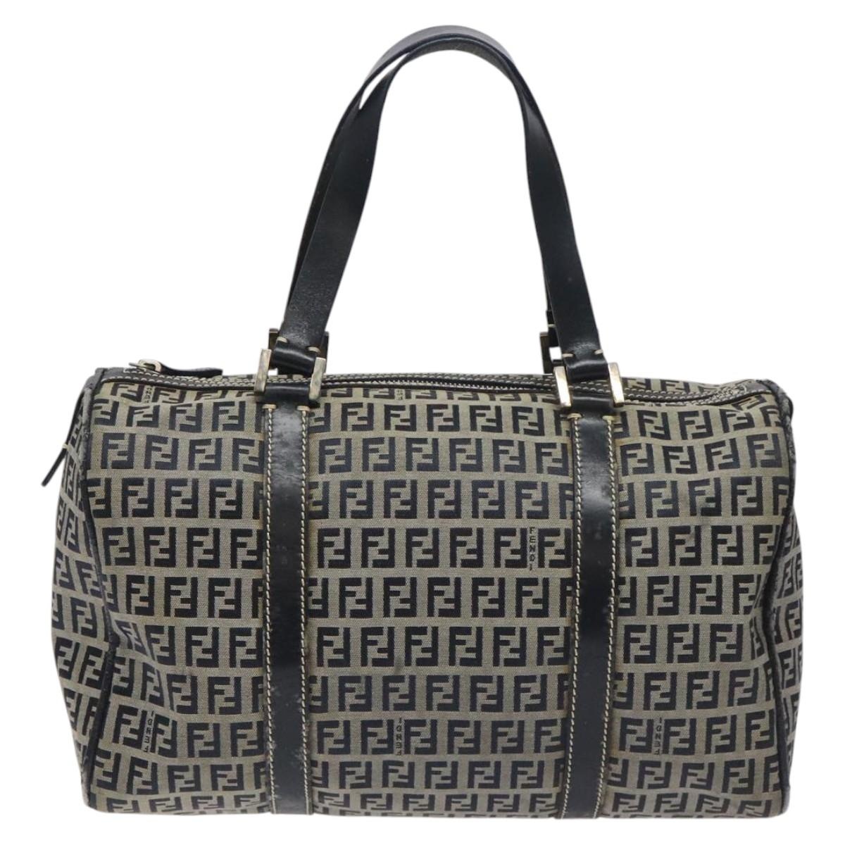 FENDI Zucchino Canvas Hand Bag Navy - 2