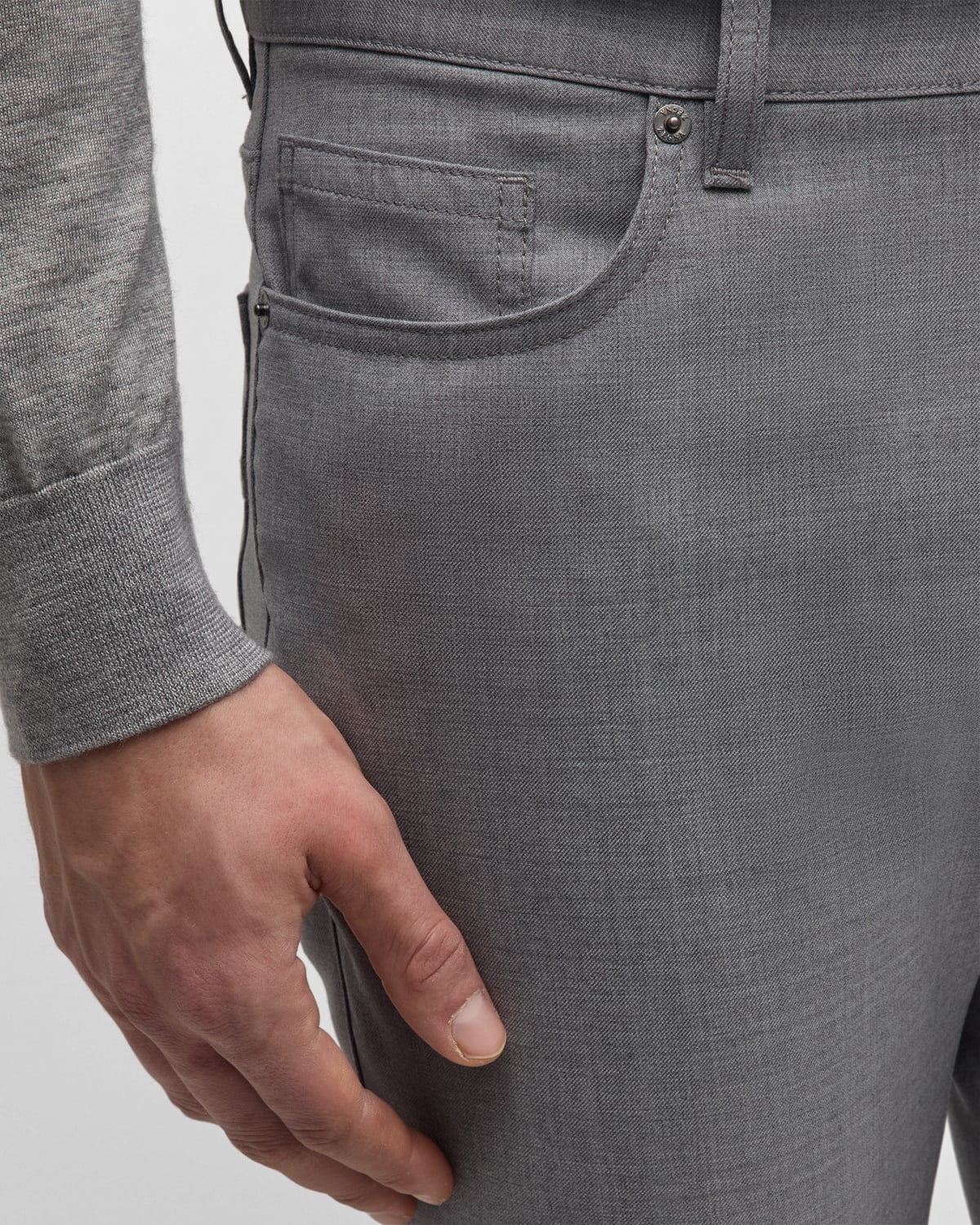 Men's Wool Straight-Leg 5-Pocket Pants - 4