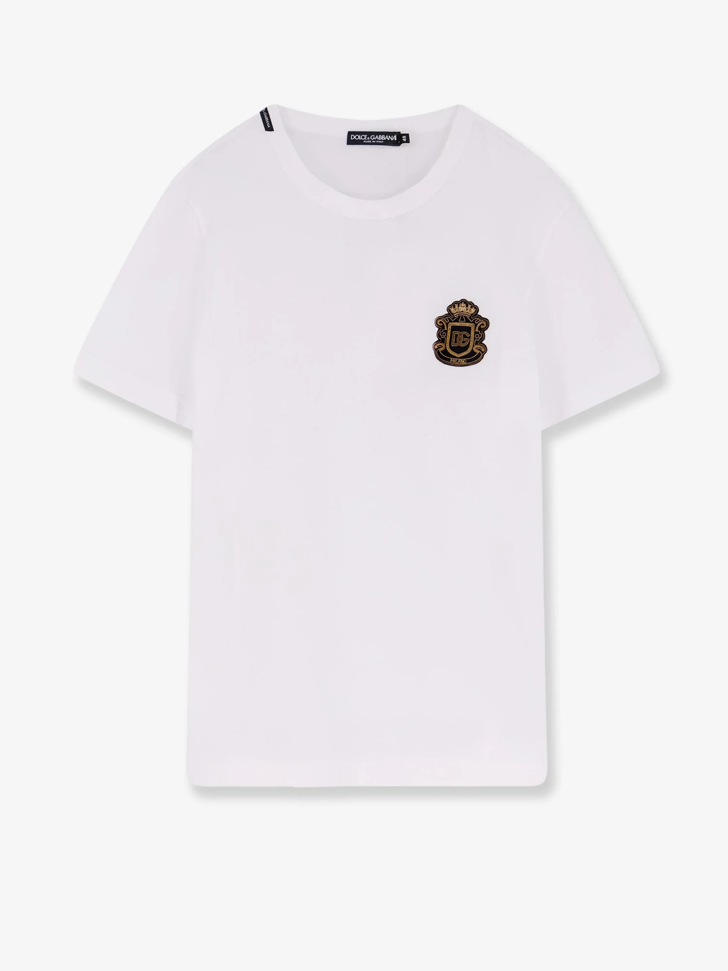 Dolce & Gabbana Cotton T-Shirt With Iconic Logo Patch - 1