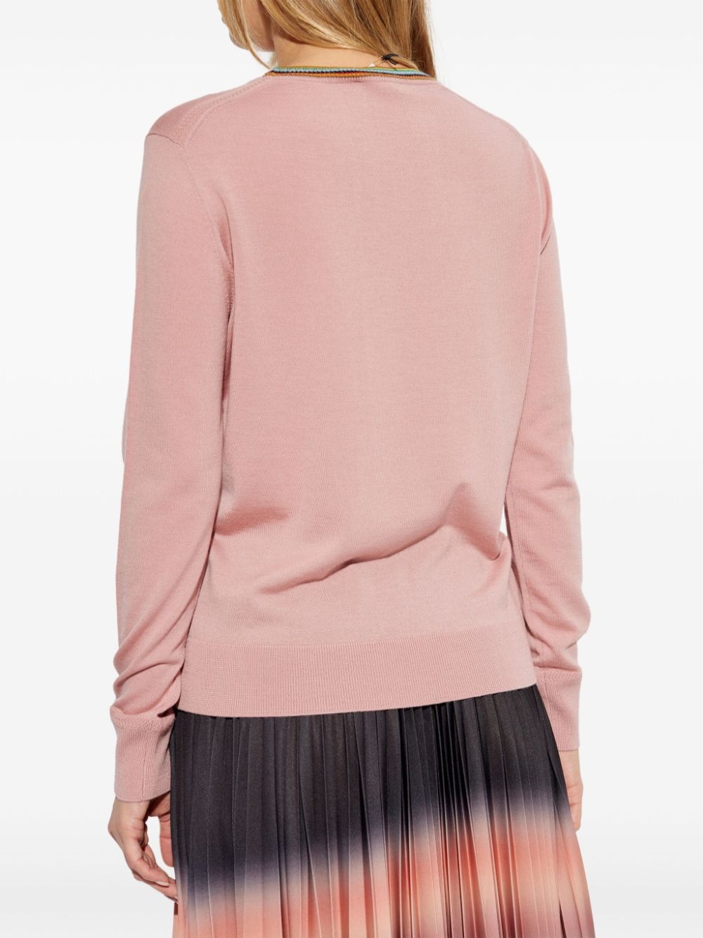 striped-neck merino sweater - 4