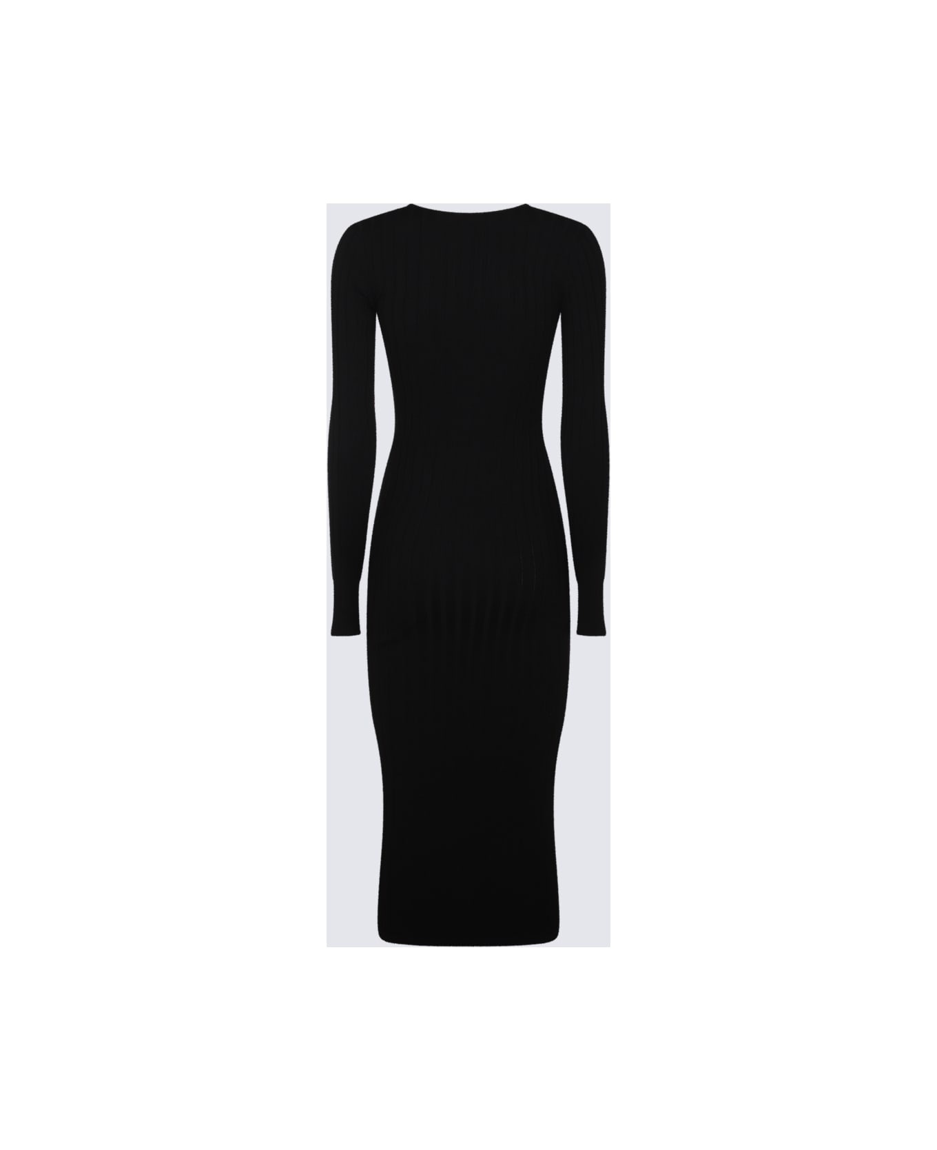 Black Viscose Midi Dress - 2