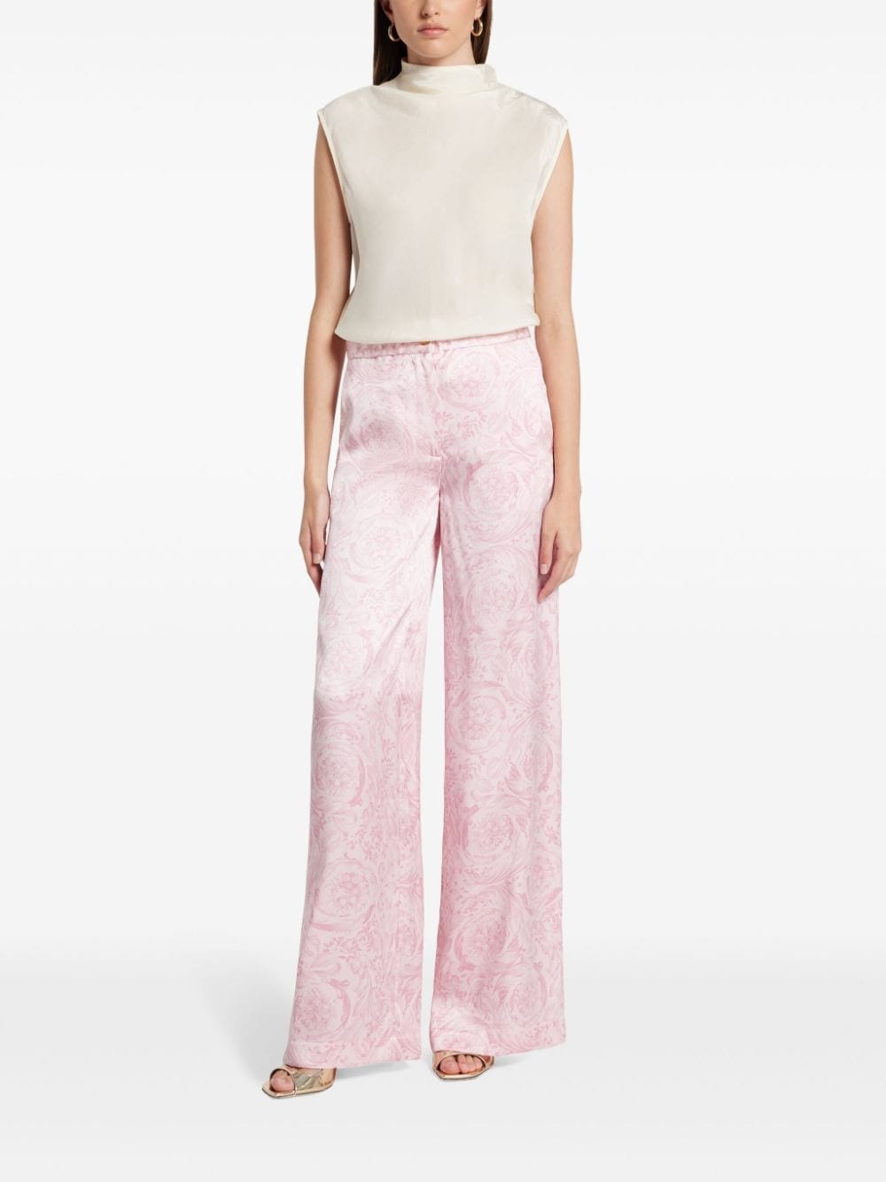 Barocco wide-leg satin trousers - 2
