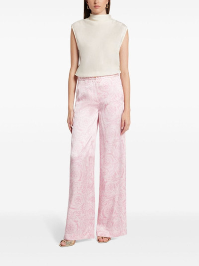 VERSACE Barocco wide-leg satin trousers outlook