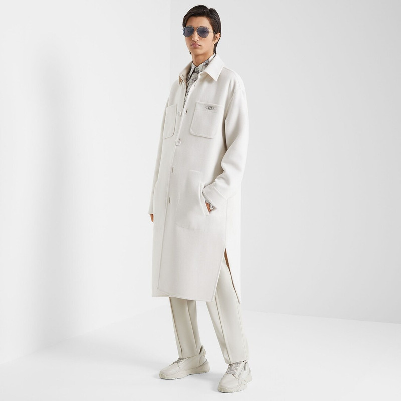 FENDI White cashmere coat outlook
