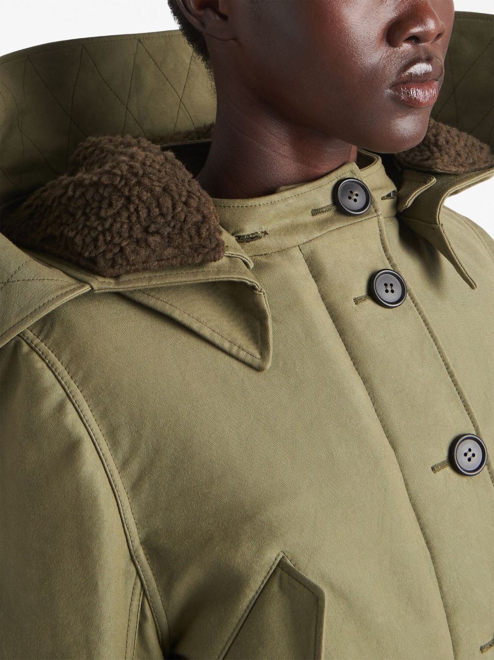 button-up cropped hooded jacket - 5