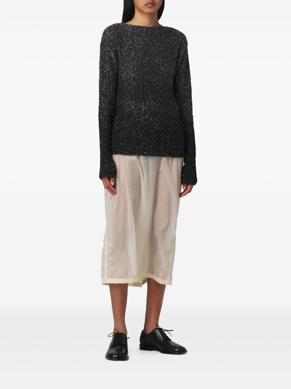 high-waisted chiffon midi skirt - 2