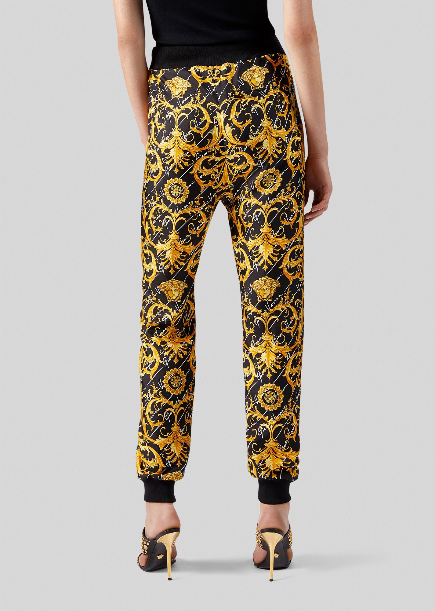 Barocco Signature Print Silk Trackpants - 3