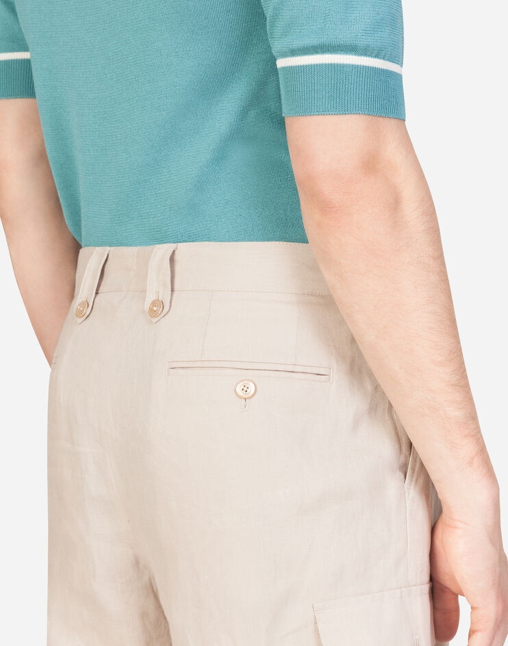 Bermuda cargo shorts in linen - 5