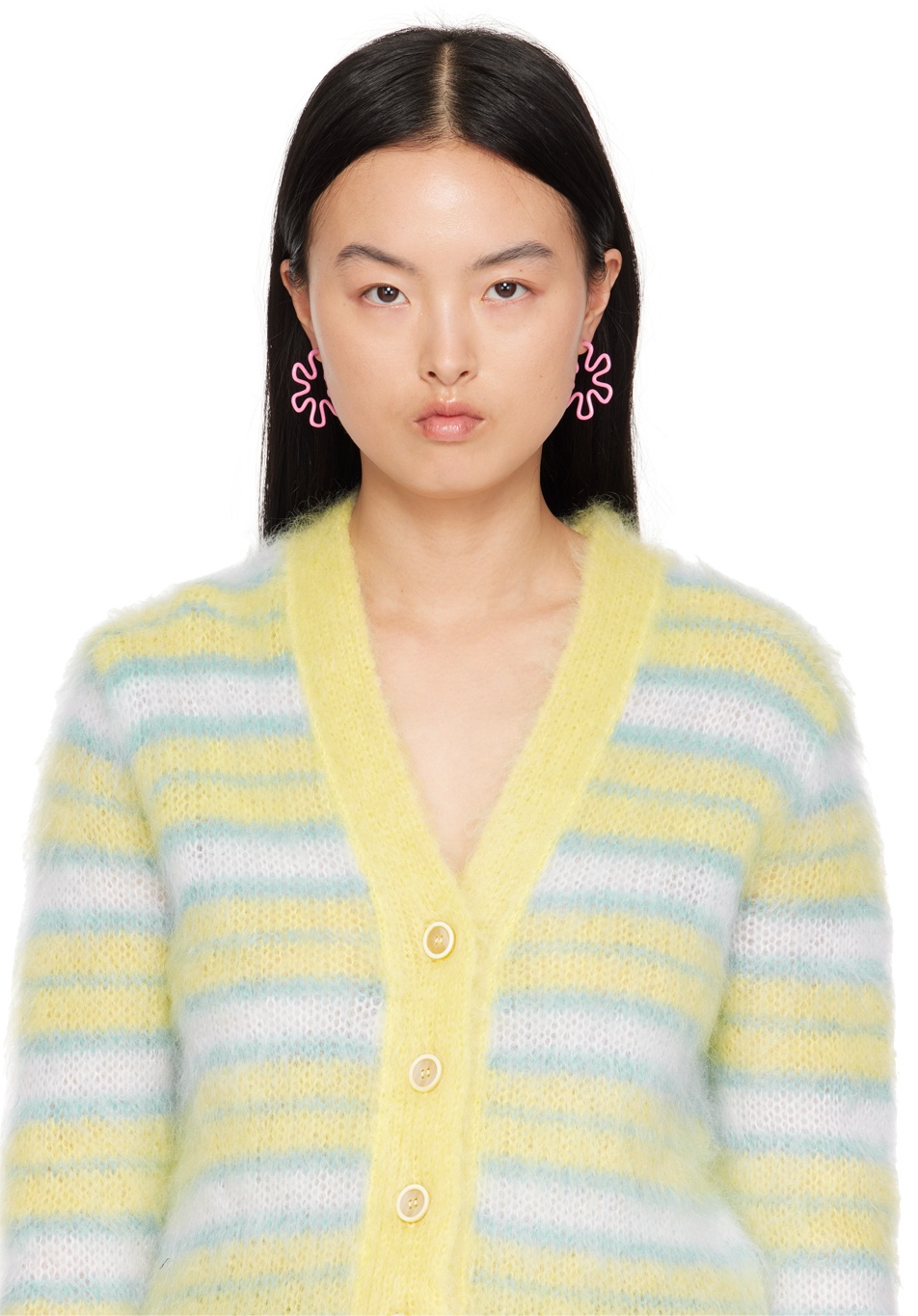 BEA BONGIASCA Pink Maxi Margherita Earrings | REVERSIBLE