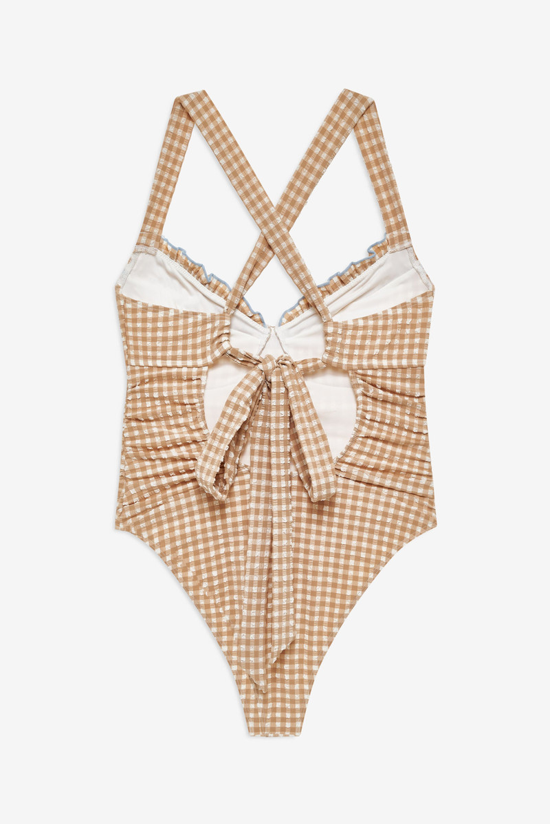 For Love & Lemons Puckered Gingham One Piece outlook