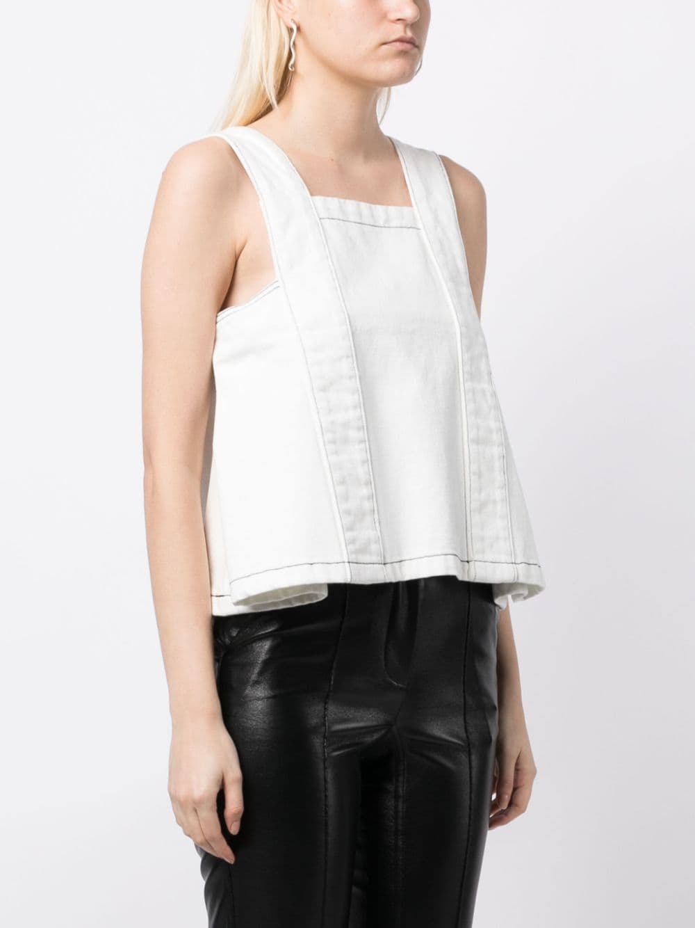 cotton sleeveless cropped top - 3