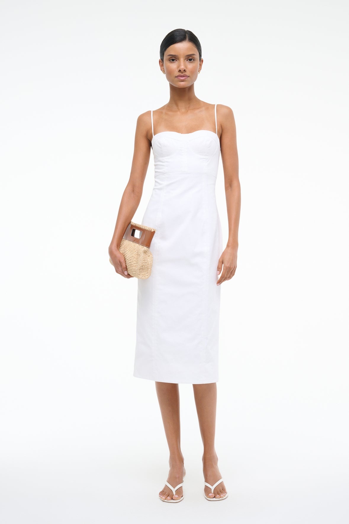 STAUD WHITNEY DRESS WHITE - 1