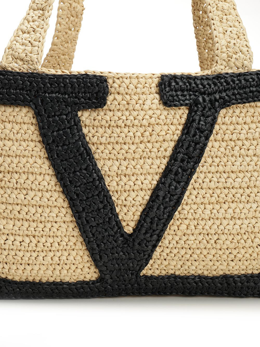 Medium Tote | Viva Superstar Crochet | Crochet Rafia Handbags Beige - 5