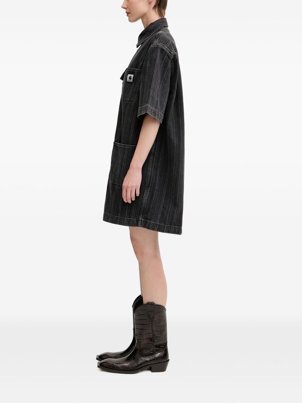 pinstripe shirt dress - 2