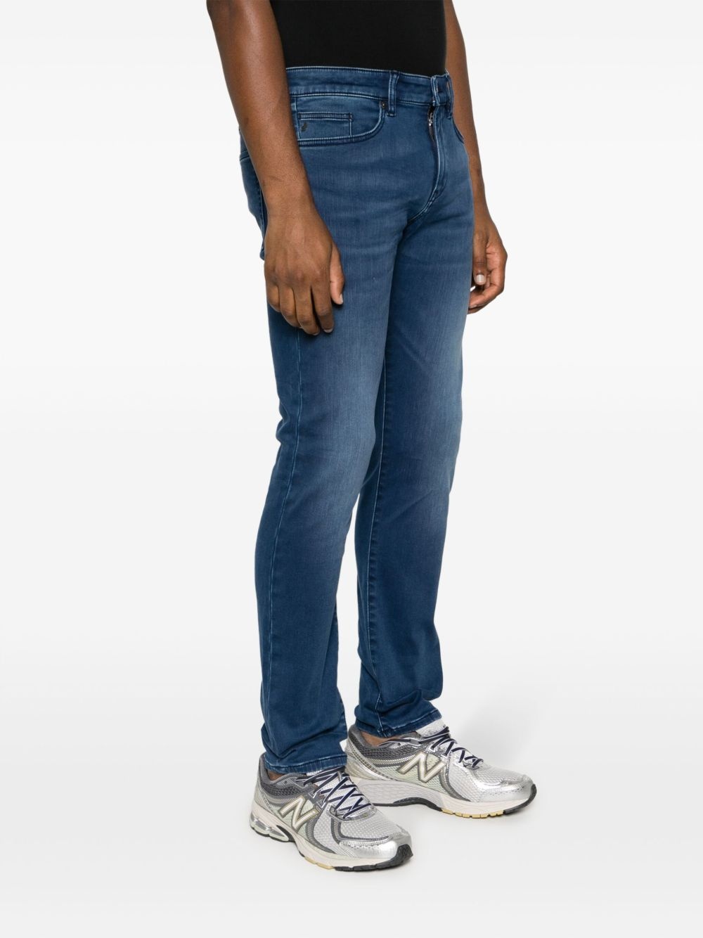 logo-patch slim-cut jeans - 3