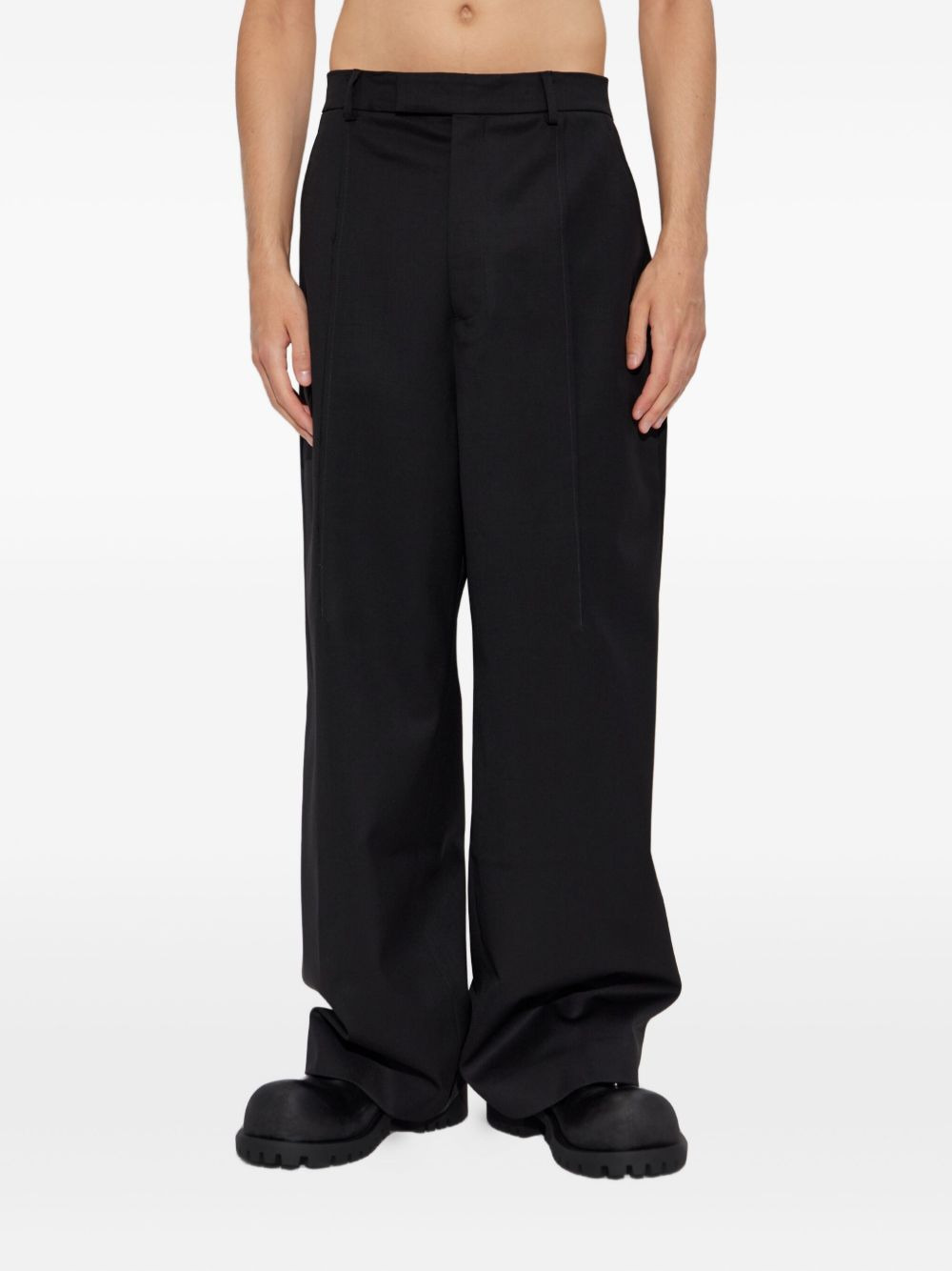 pleated wide-leg trousers - 3
