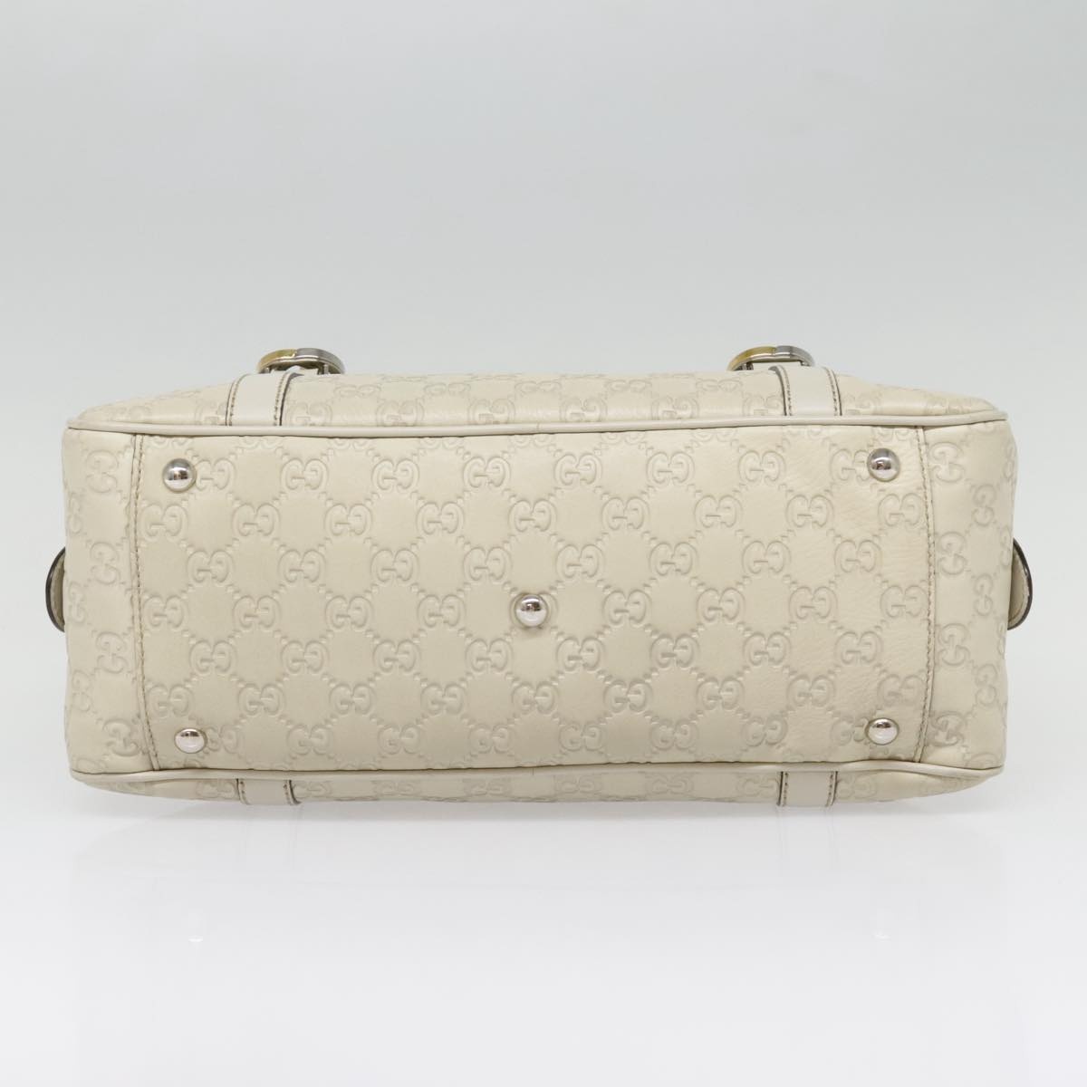 GUCCI Guccissima GG Twins Hand Bag Leather White - 9