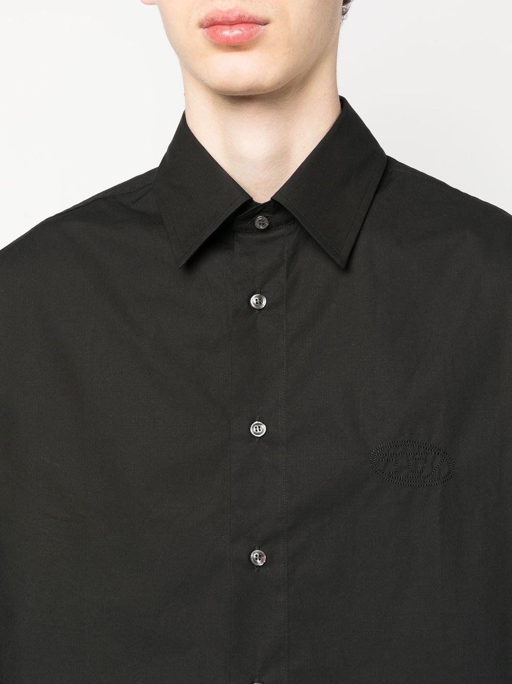 embroidered-logo detail shirt - 5