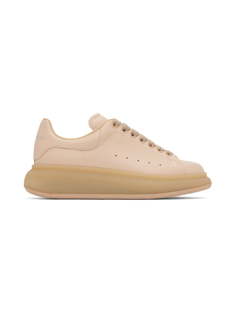 Beige Leather Sneakers - 1