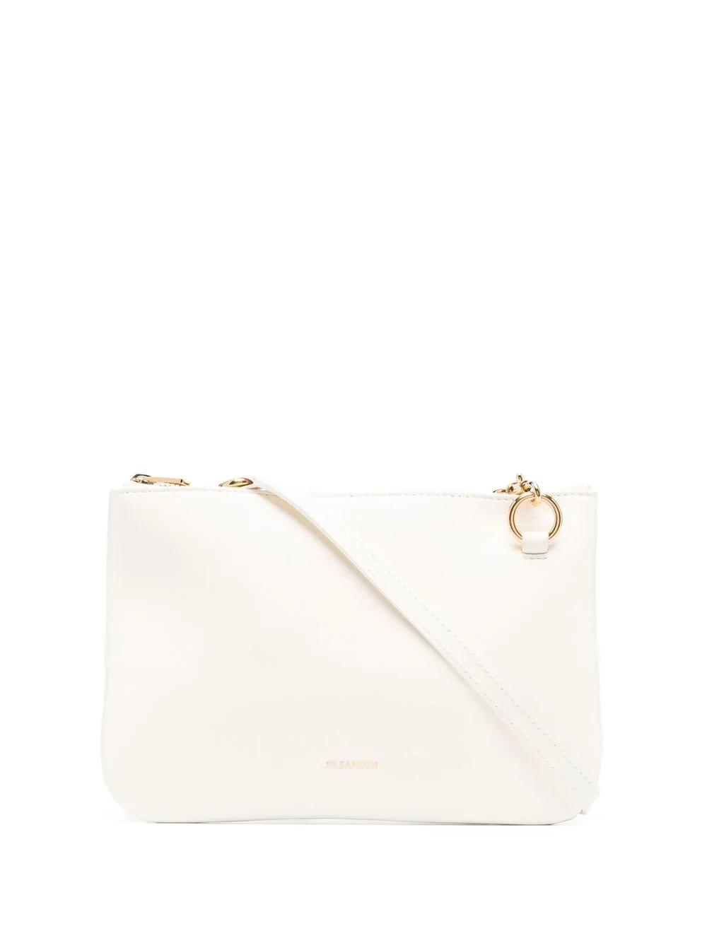 logo-print leather shoulder bag - 1