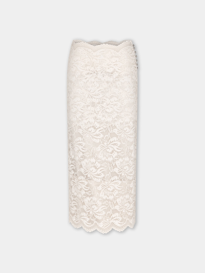 IVORY MIDI-SKIRT IN LACE 1