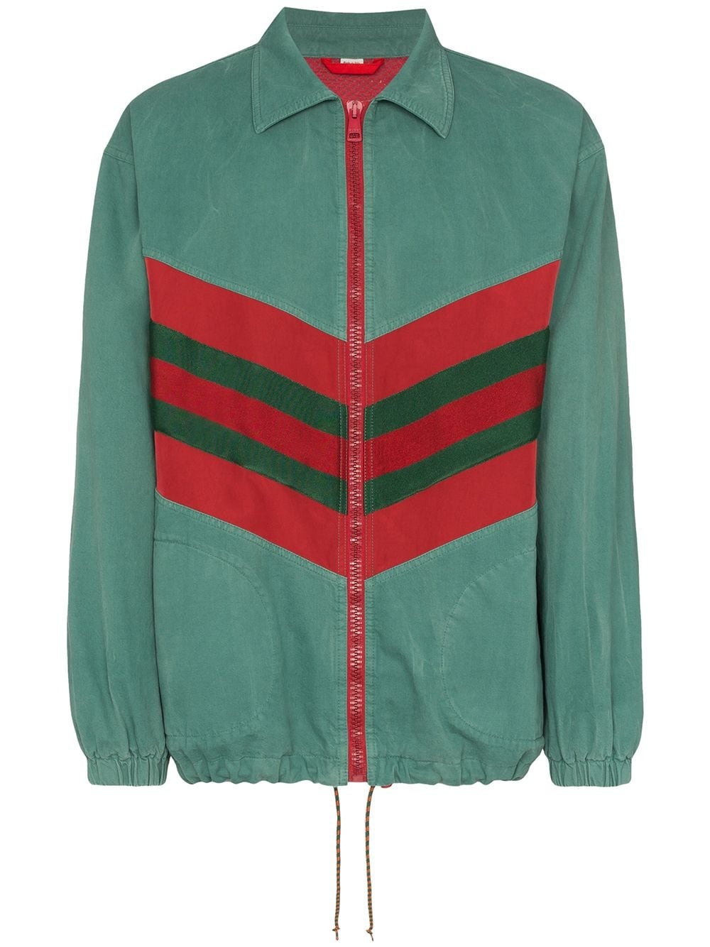 contrast stripe zipped track jacket - 1