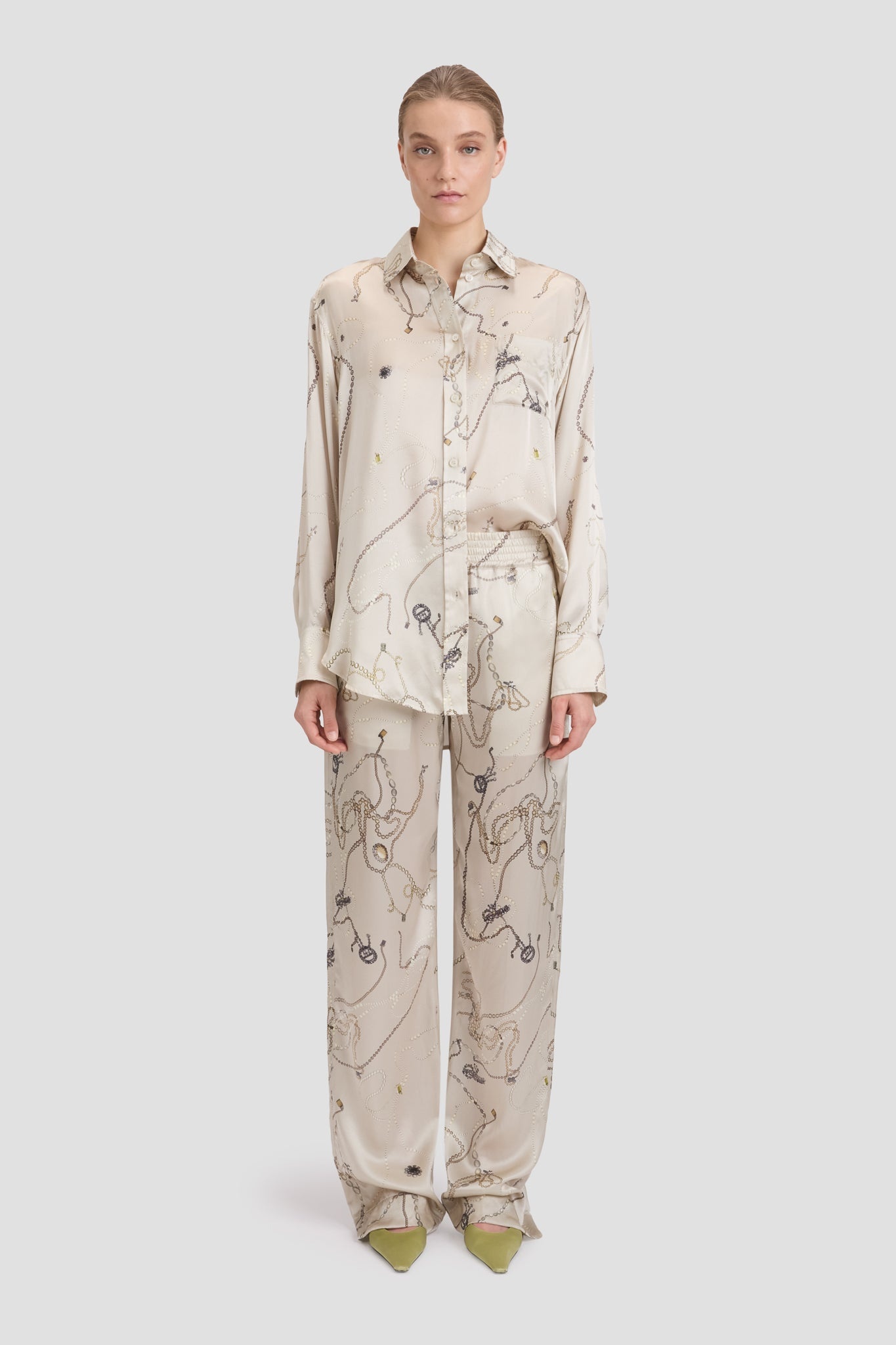 Pyjama Trouser In Pumice Jewellery Print - 2