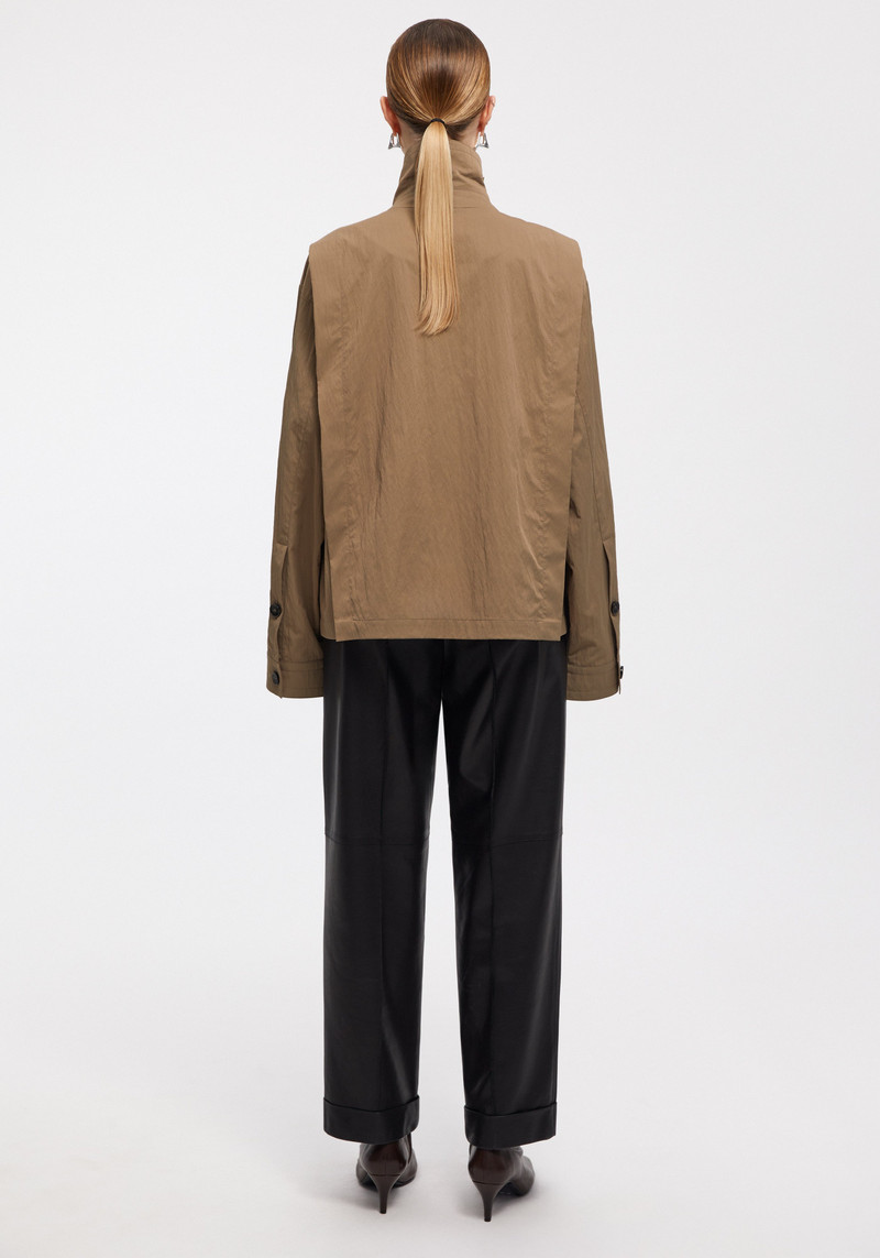 CORAL Leather panelled technical jacket 4
