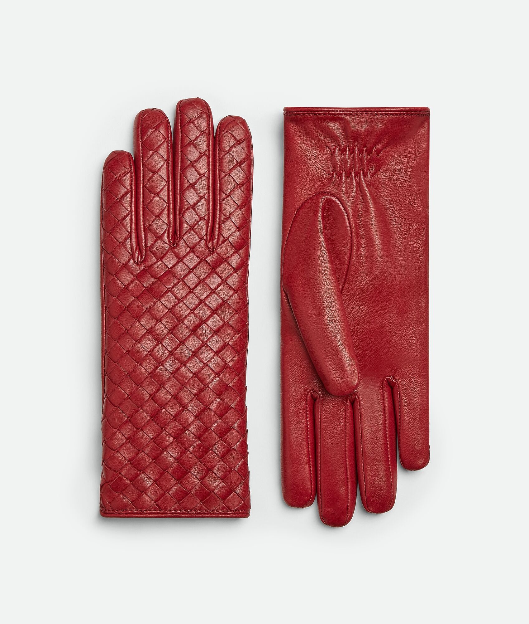 Leather Intrecciato Gloves - 1