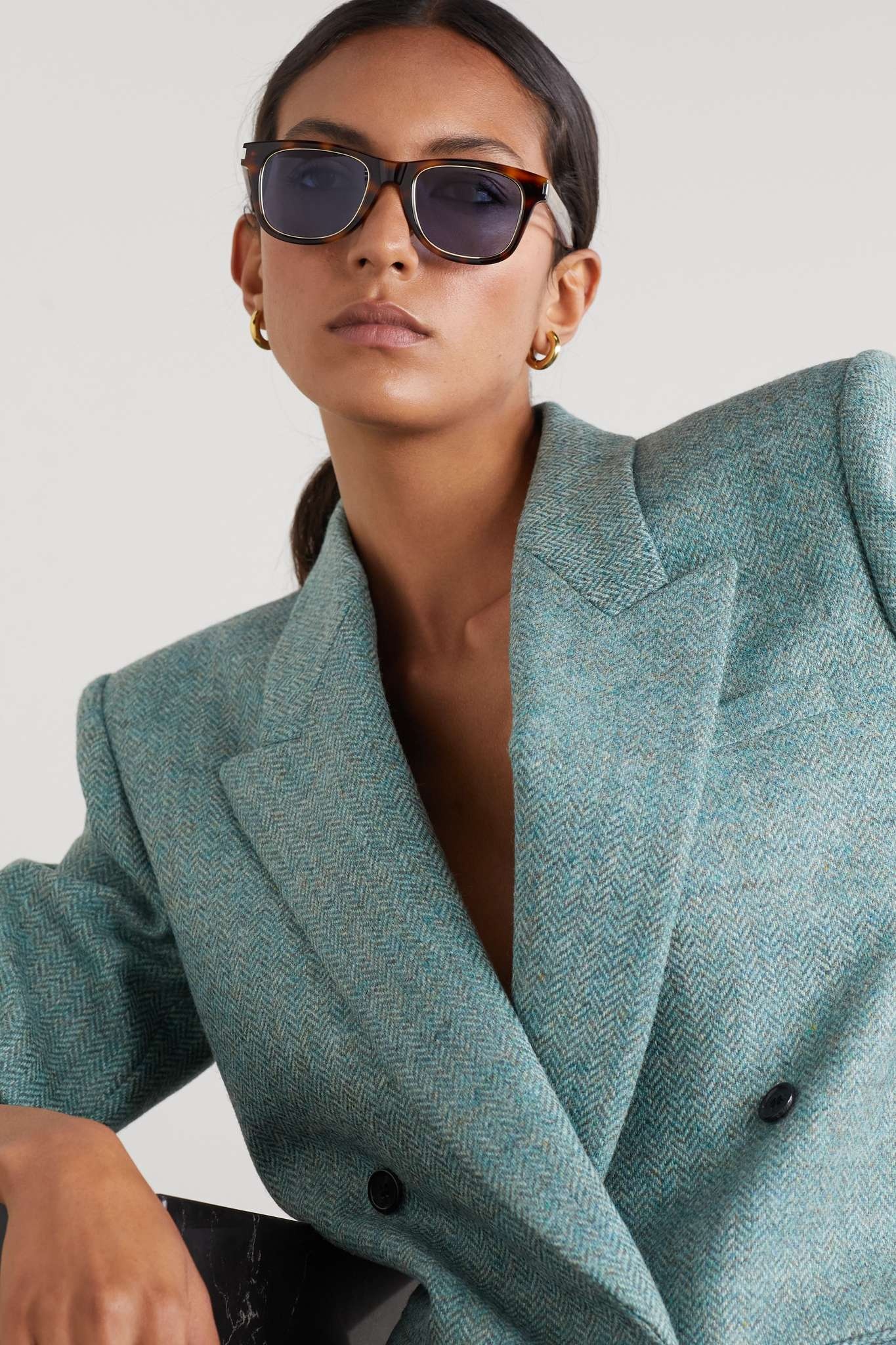 D-frame tortoiseshell acetate sunglasses - 2