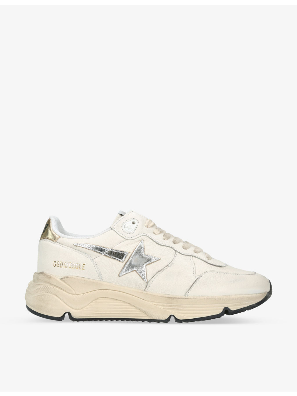Running Sole metallic star-patch leather trainers - 1