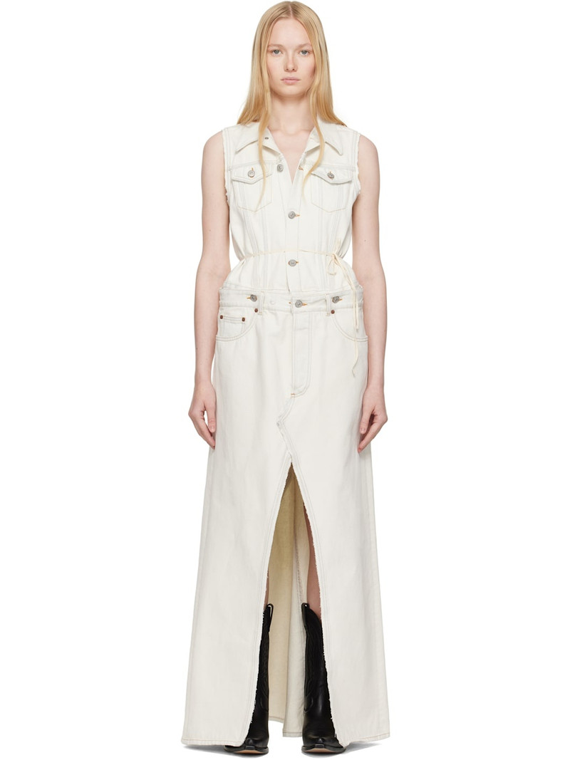 Off-White Convertible Denim Maxi Dress 1