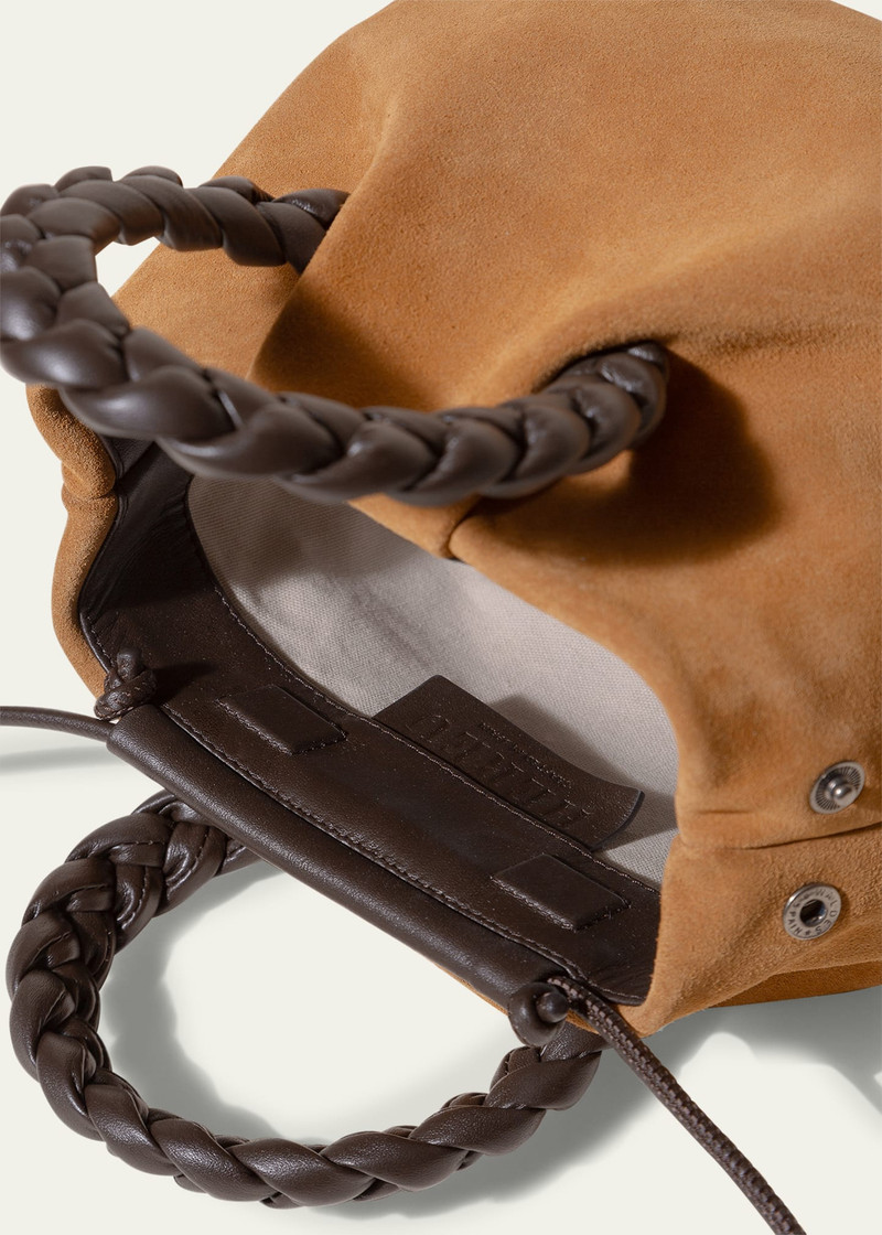 HEREU Bombon Medium Braided Suede Top-Handle Bag outlook