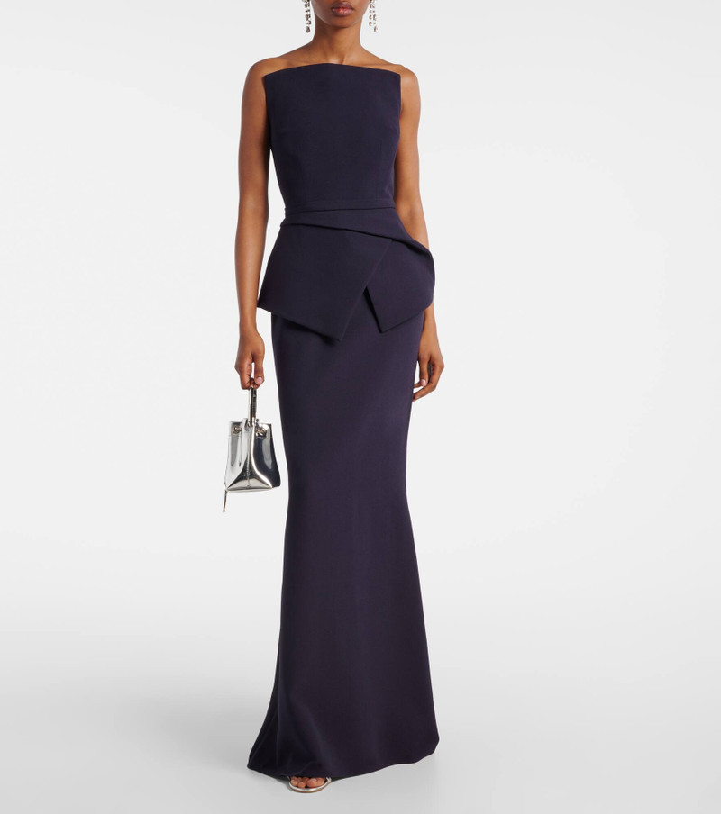 Safiyaa Belted crêpe gown outlook