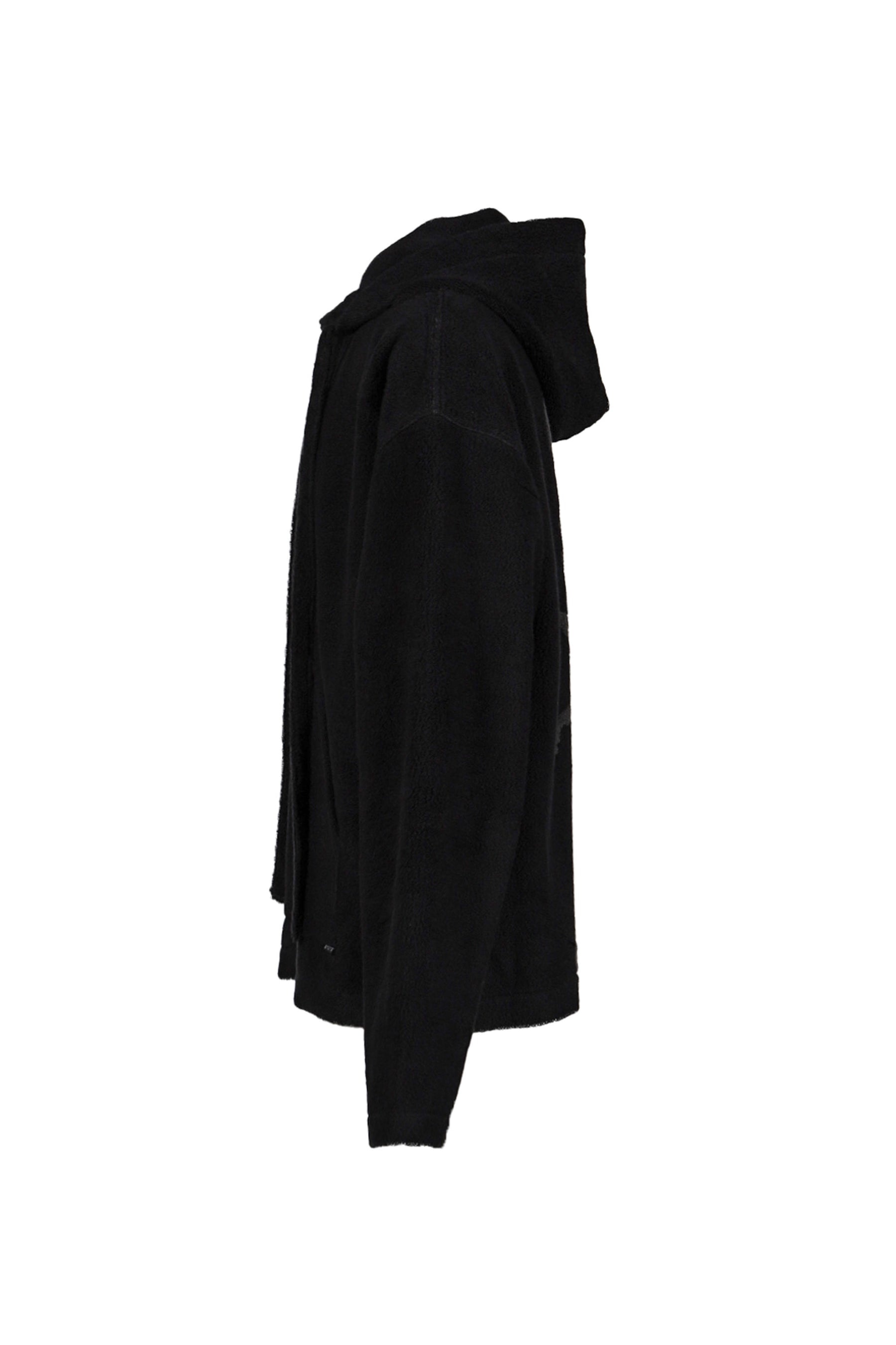 TERRY JACQUARD ZIP-UP MEXICAN PARKA / BLK - 3
