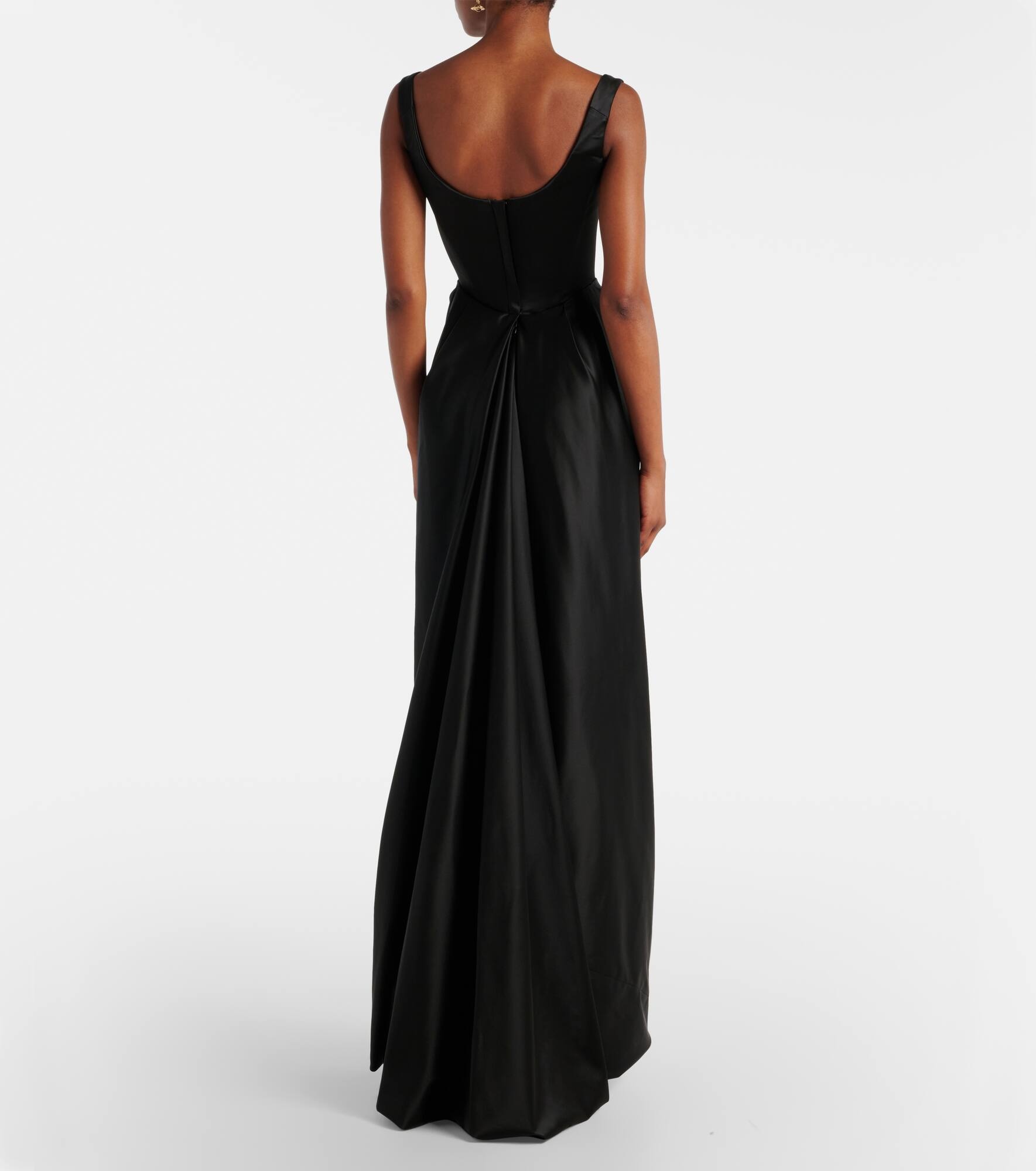 Camille draped crêpe satin bustier gown - 3