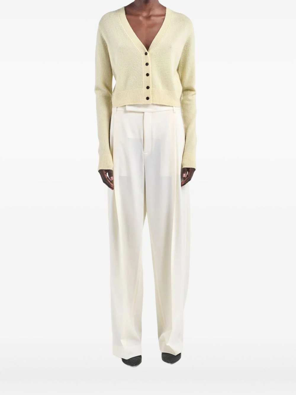 Shrunken V-neck cardigan - 1