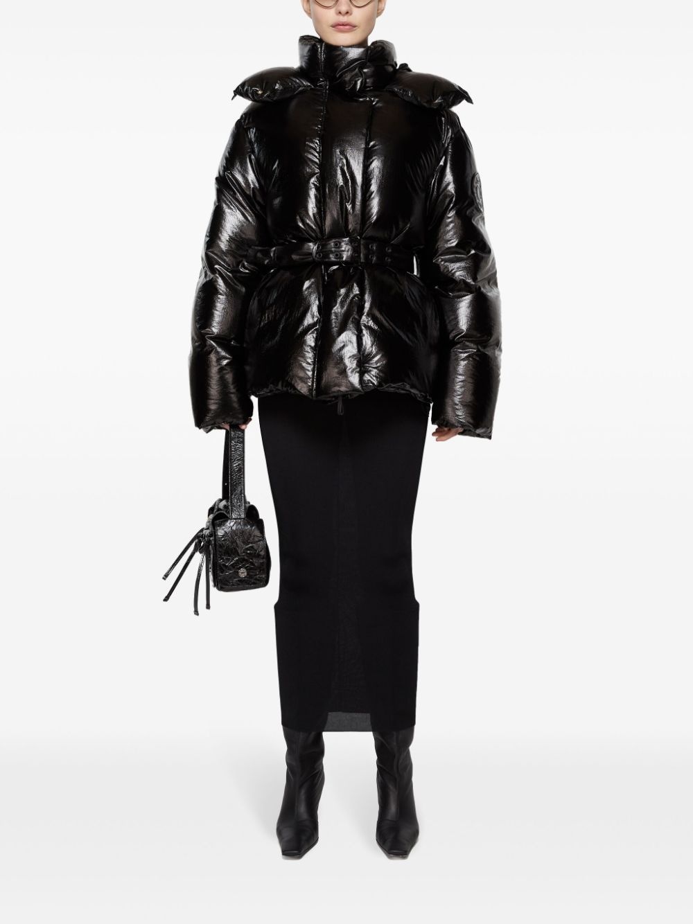 belted puffer jacket - 2