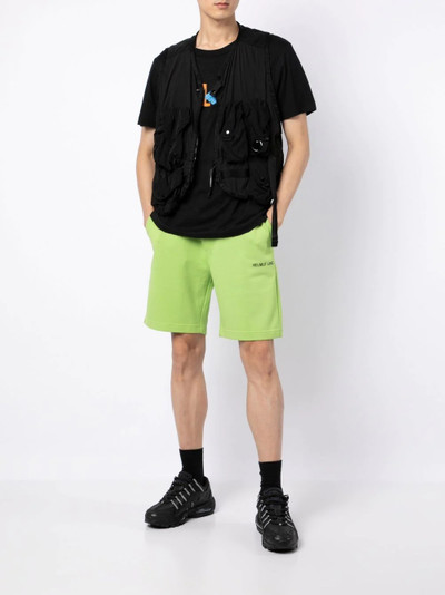 Helmut Lang logo-print cotton track shorts outlook