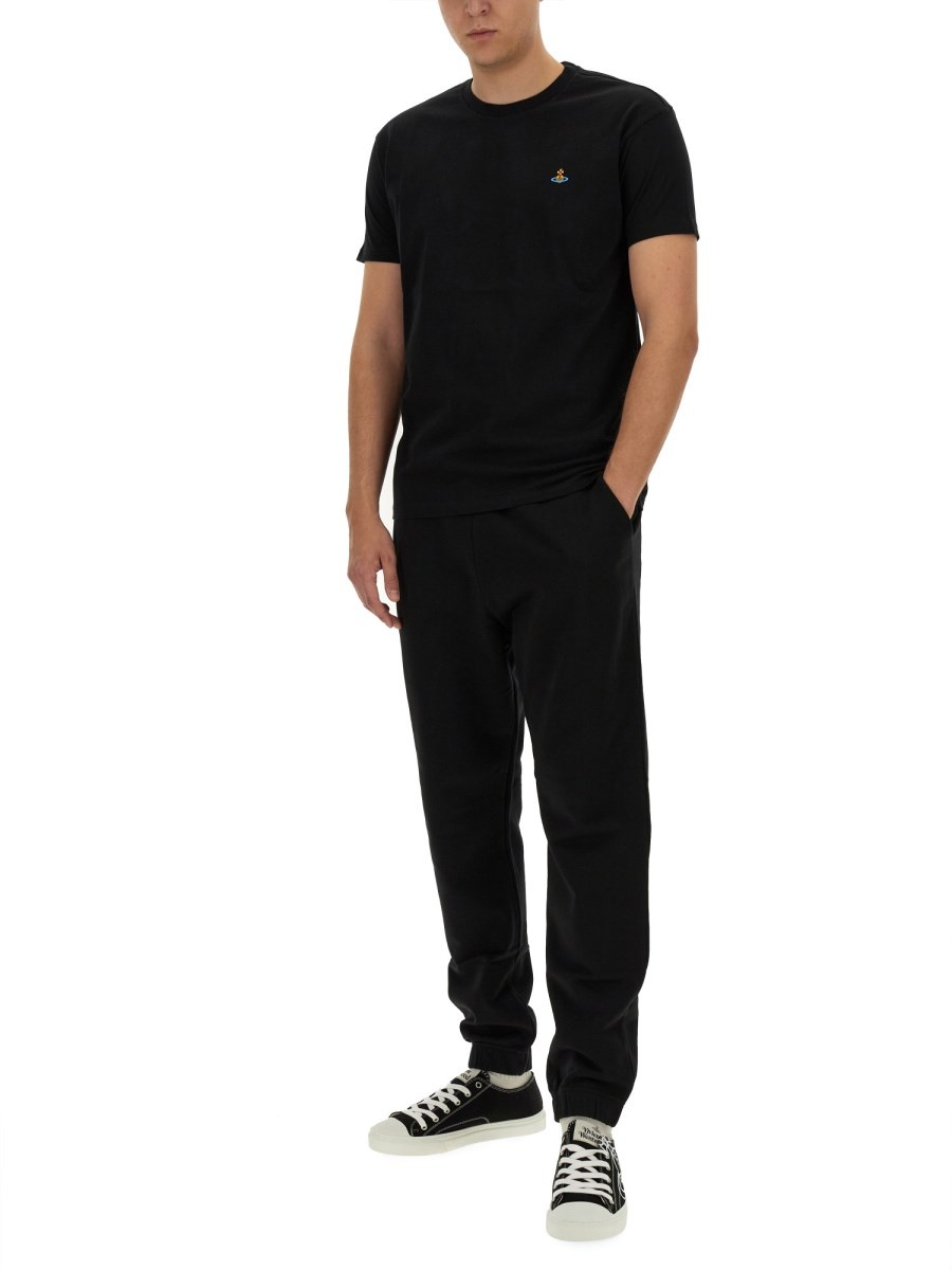 T-SHIRT IN JERSEY DI COTONE CON RICAMO ORB - 2
