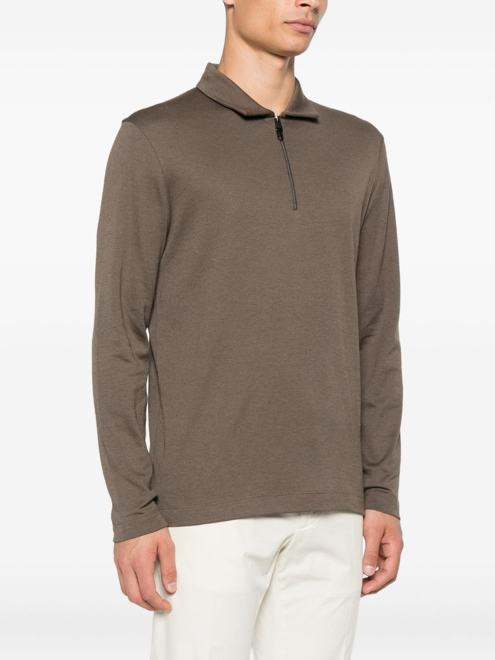 zip-neck long-sleeve sweater - 3