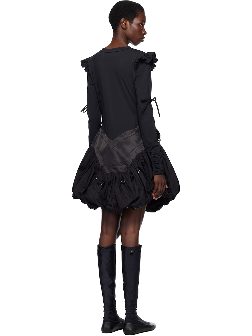 Black Backtuck Minidress - 3