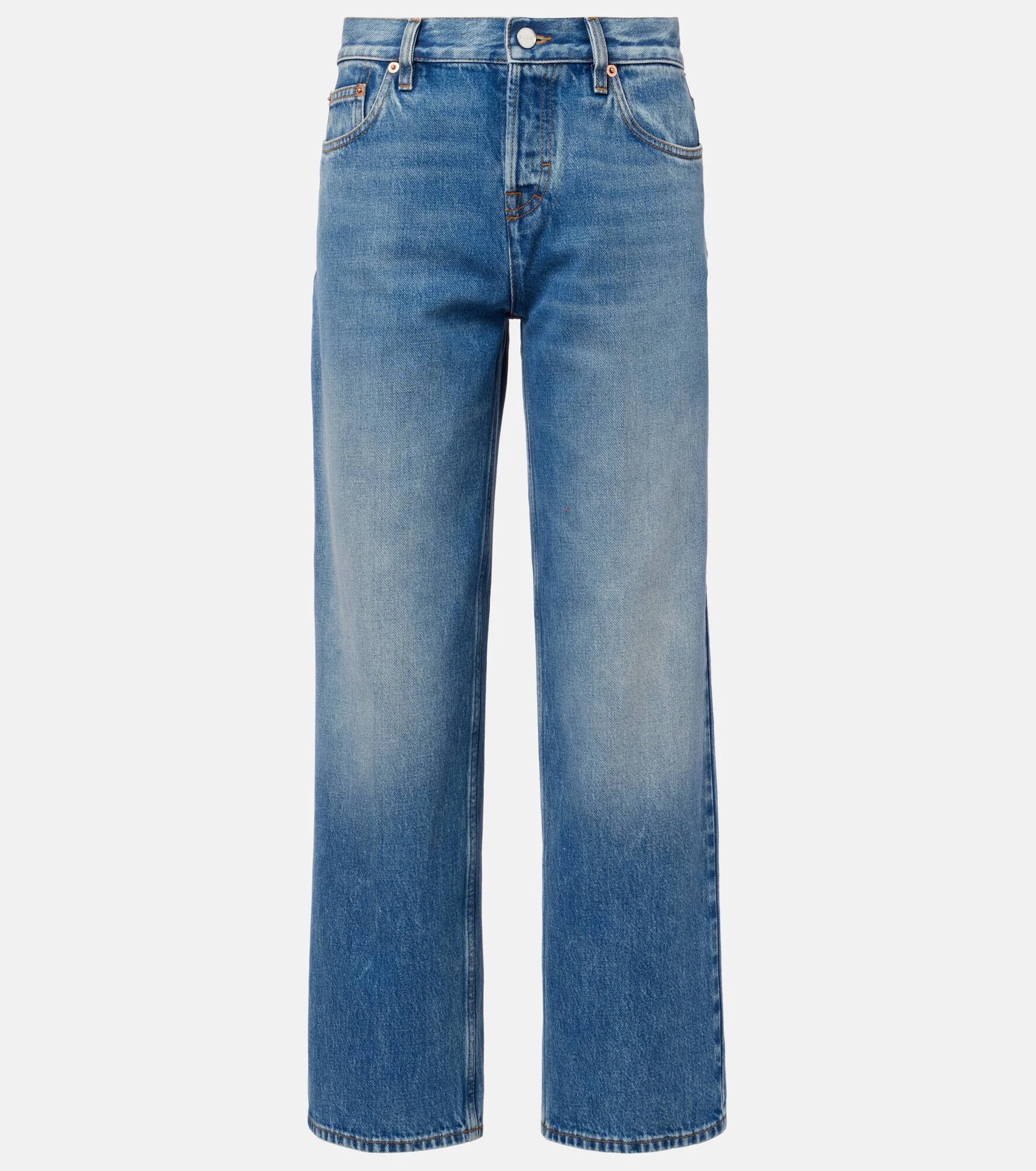 Mid-rise straight jeans - 1